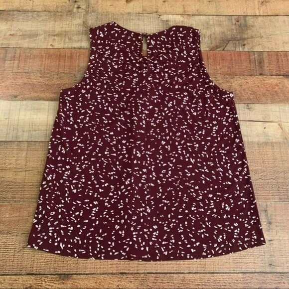 Kaileigh womens maroon with white dots sleeveless tank top blouse - L - Picture 6 of 7